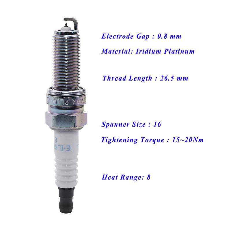 Car Iridium Platinum Spark Plug For CHANGAN CS35 PLUS S111 CS55 S201 CS75 S301 ILKR8R8 94109
