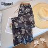 Women's Flowy High-Waisted Printed Wide-Leg Drawstring Pants