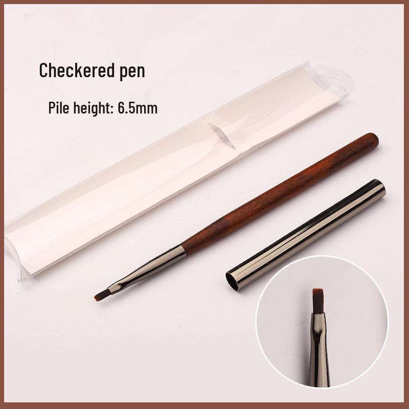 Sandalwood Nail Art Brush Set: Liner, Round & Flat Head for Gradient & Lace Designs