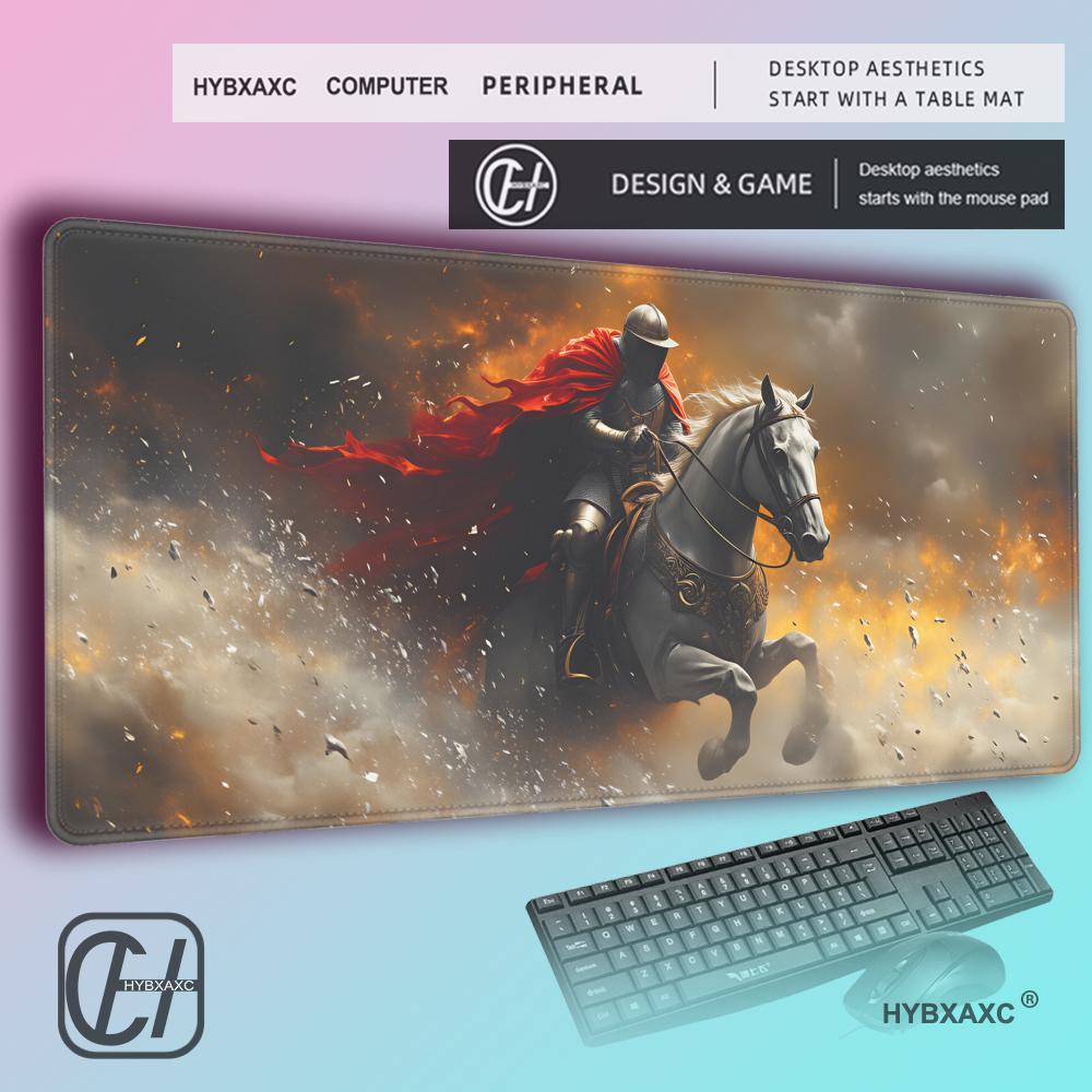 HYBXAXC European Knights Series Mouse Pad Gaming Desk Pad Thickened Edge Sealing Office Computer Keyboard Pad