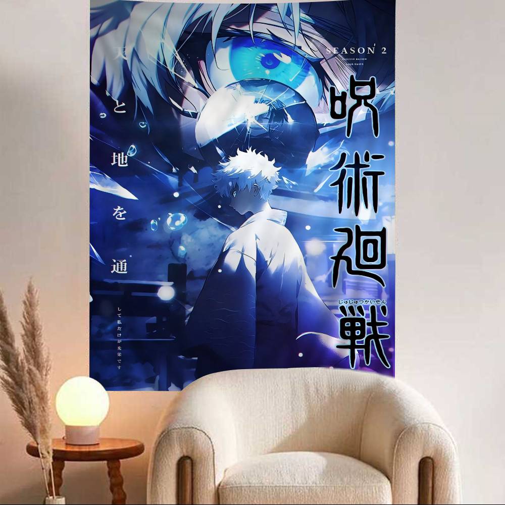 Jujutsu Kaisen Gojo Satoru Chart Tapestry Art Science Fiction Room Home Decor Cheap Hippie Wall Hanging