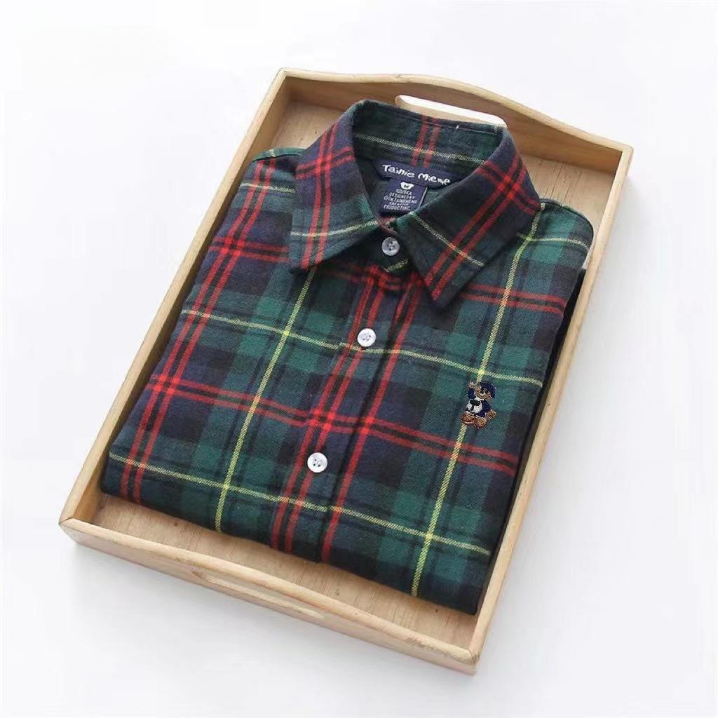 2026 Spring and Autumn New Style Women s Long-Sleeve Cotton Plaid Shirt Jacket M