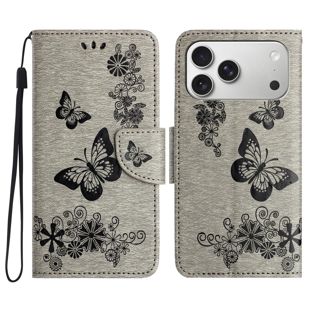 For iPhone 17 Pro Case Butterflies Flower Leather Wallet Flip Phone Cover