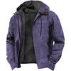Herren Freizeit Kapuzen Fleecejacke Einfarbig Reißverschlusstasche Oberbekleidung