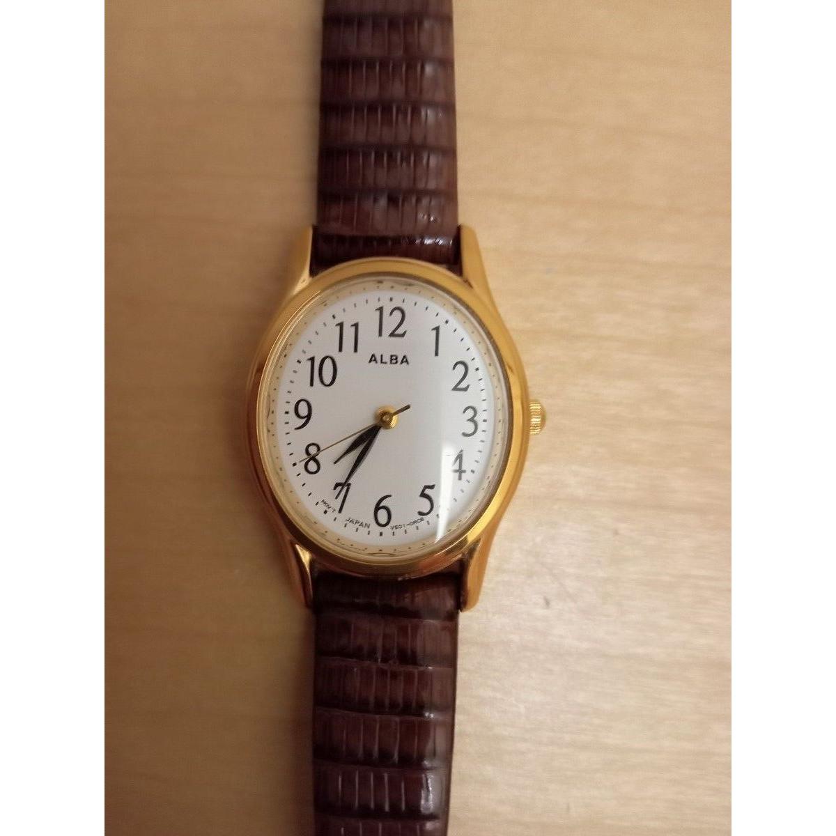 ALBA Quartz Watch Brown Leather Band Ladies