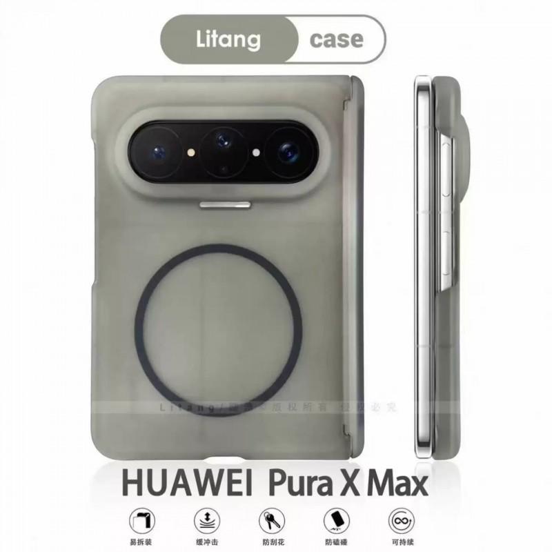 Slim Matte Finish Foldable Phone Case Pura X Max With Magnetic Center Hinge Shockproof Protection