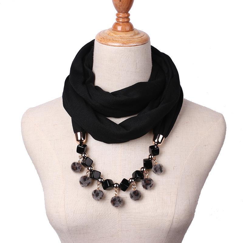 Small Fur Ball Necklace Scarf Women's Spring Autumn Winter Fashion Scarf