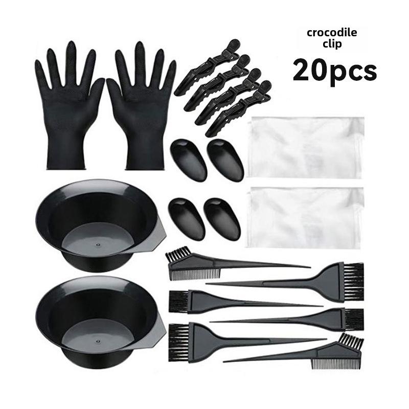 20-Piece Cross-Border Hair Dyeing Set: Bowl, Shawl, Brush, Comb & Tools