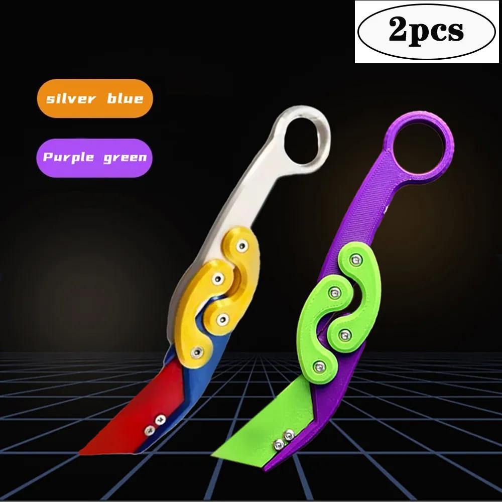 3D Explosives Schwerkraft-Klappklauenmesser Schmetterlingsklauen-Schwerkraftmesser Springen Neues Quick Push-Dekompressionsspielzeug Cooles Messer