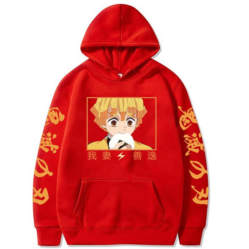 

Агацума Зеницу Принтованная Толстовка с Капюшоном Аниме Клинок Рассекающий Демонов Одежда Мужская Женская Худи Kimetsu No Yaiba Повседневная Свободная Толстовка Харадзюку 3XL