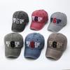 Letter American baseball cap women's summer big brim washed old retro cap men's soft top showing face small hat