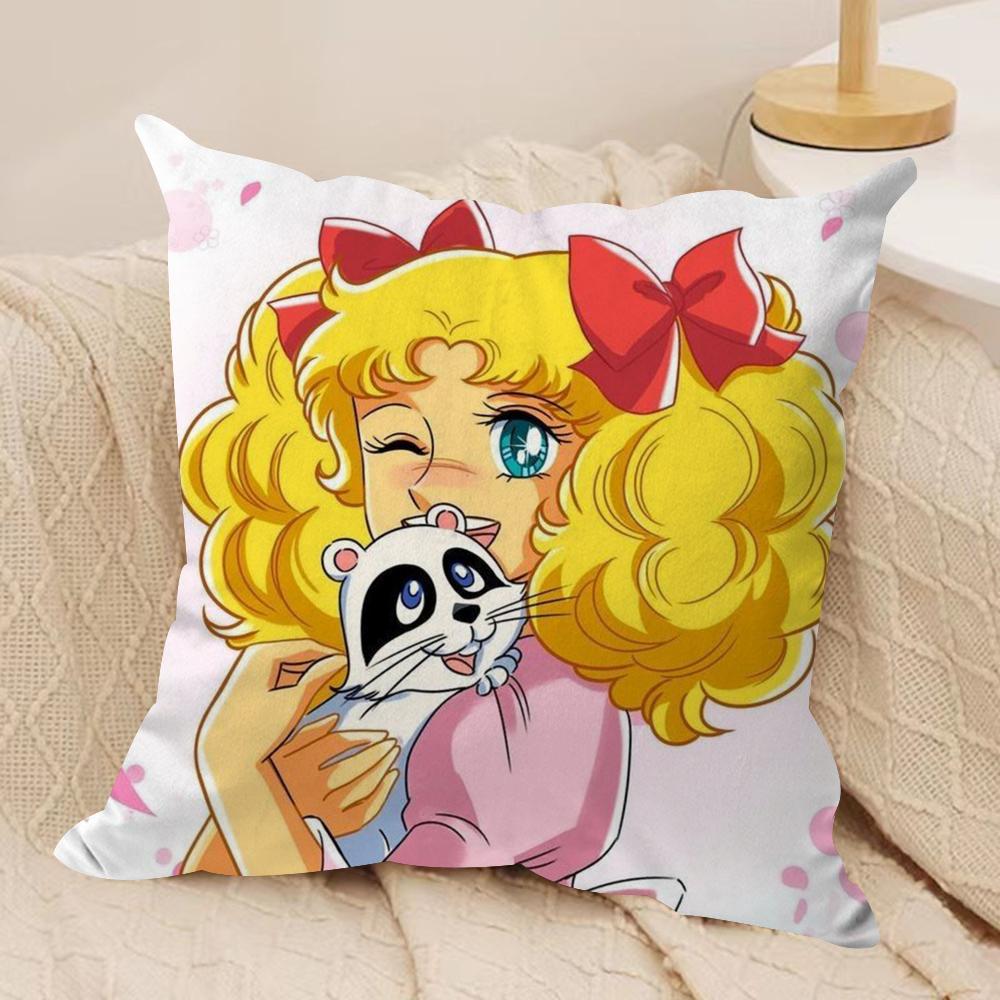 Anime C-Candy Candy Cushion Cover Silky Short Plush Double-Sided Printed Pillow Case For Sofa All Seasons Home Decor Gift