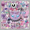 50PCS Cool Waterproof Pastel Gothic Cartoon Stickers for Notebooks, Journals, Luggage