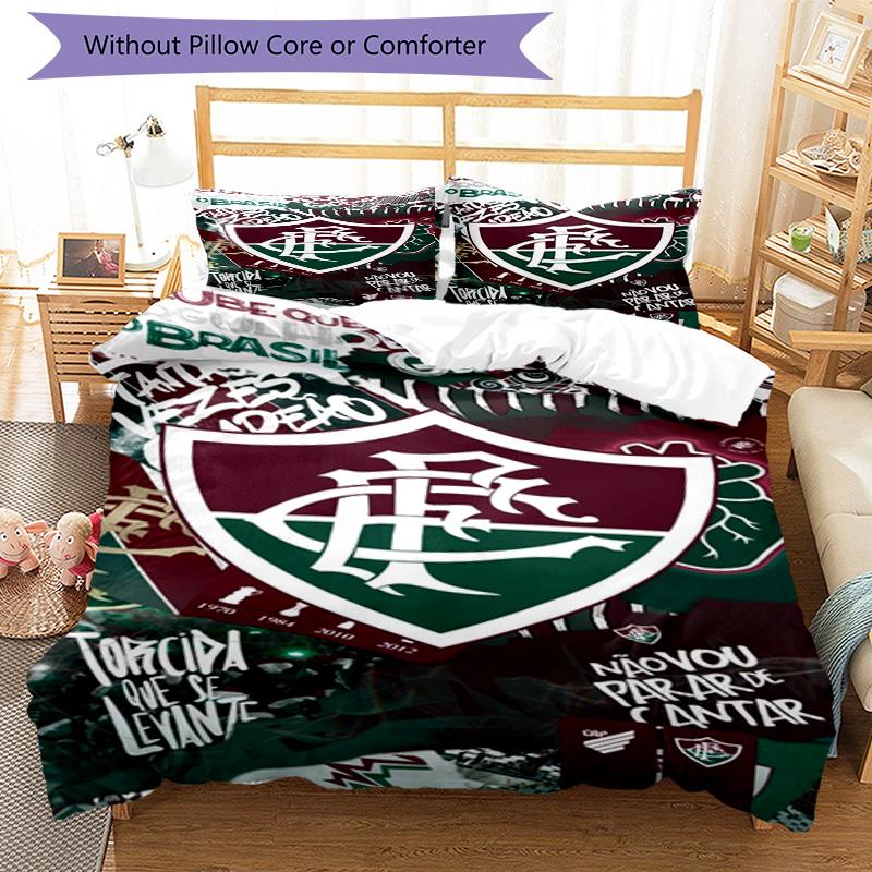 Flumi-nense Football Crest Printed Pattern Duvet Cover Set – includes 1 duvet cover and 2 matching pillowcases Bedroom decor Christmas gifts