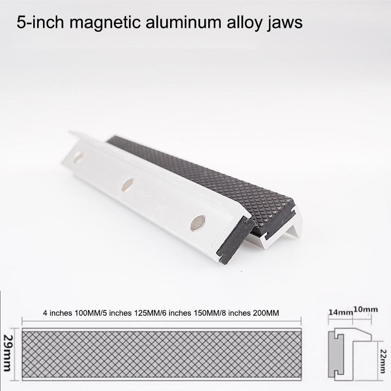 Magnetic Vise Jaws V Type Vice Jaws Protectors Cover Aluminum Alloy Multi-Purpose Vise Jaw Pads For Woodworking Plum