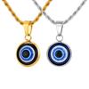 Vnox Evil Eye Pendant Necklace for Men Women, Waterproof  Stainless Steel Twisted Chain Turkish Eye Charm Collar Jewelry Gifts