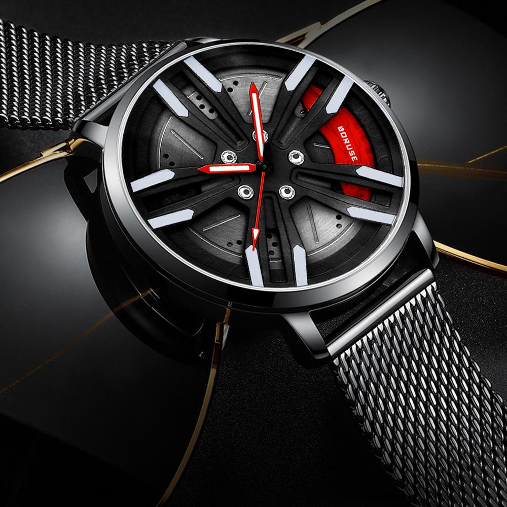Boruse Caliper Wheel Watch Men'S Net With Waterproof Luminous Quartz Watch
