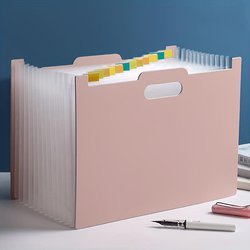 

Modern white A4-sized foldable file storage box - with multiple pockets, the ideal desktop folder and desktop storage box розовый