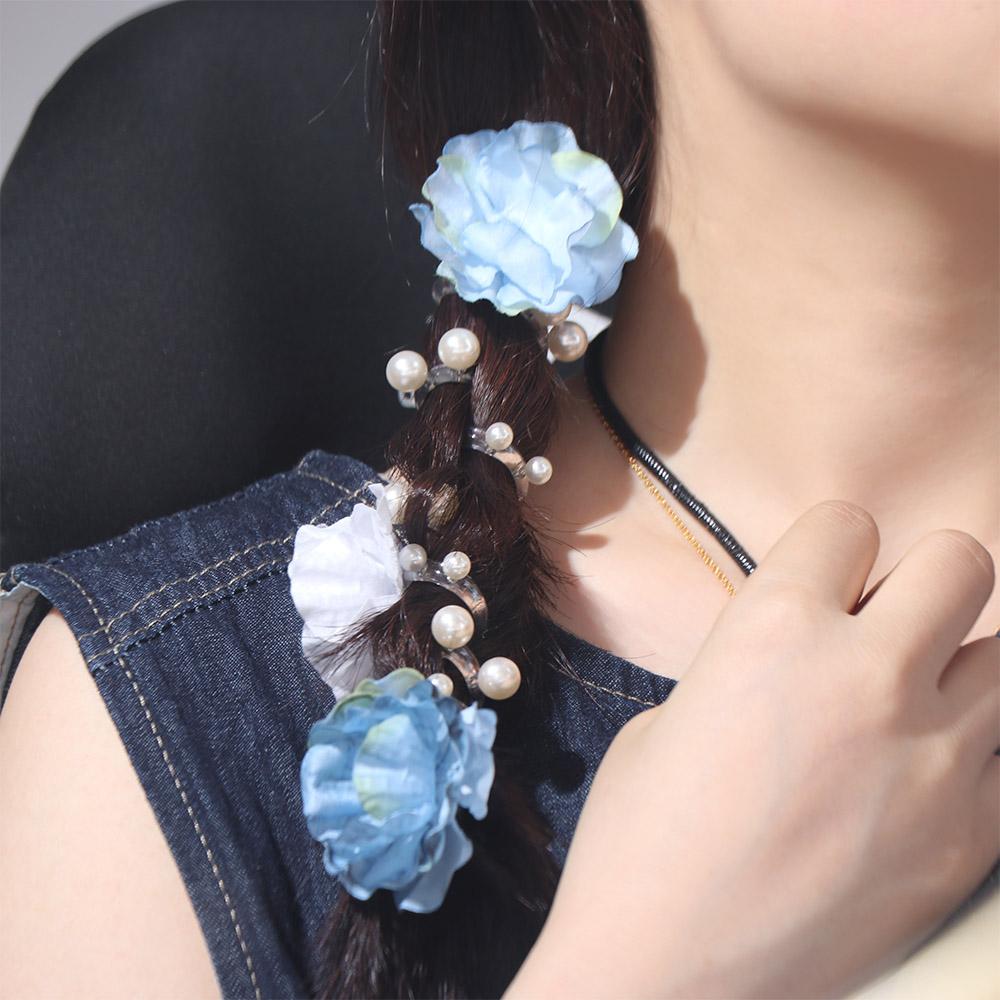 Pearls Telephone Line Headband Straight Braid Hair Tie Elegant Telephone Wire Hair Rope  Daily