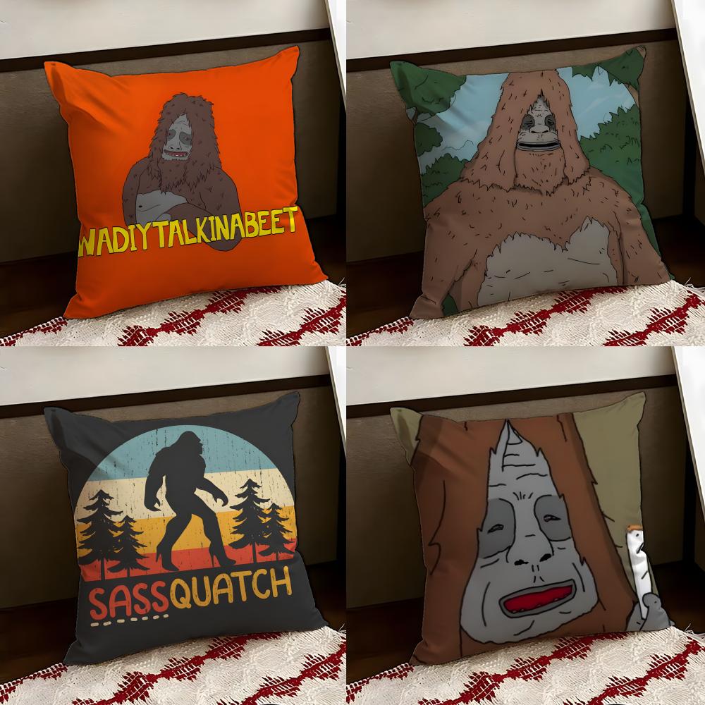 SSassy the SasquatchS Cushion Cover Reversible Soft Durable Pillow Cover Home Car MultiScene Use for Daily Comfort
