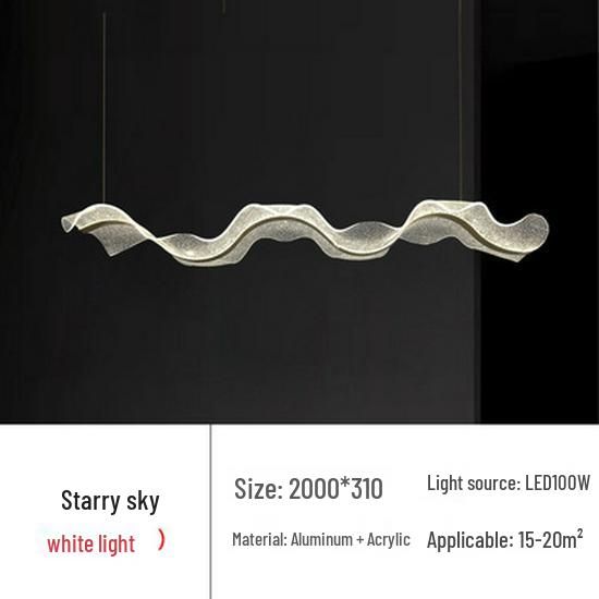 Wave Ribbon Minimalist Chandelier - Luxury Designer Light for Modern Hotel Bars and Restaurants