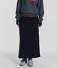 Minasu Terry Fleece Long Skirt_Navy