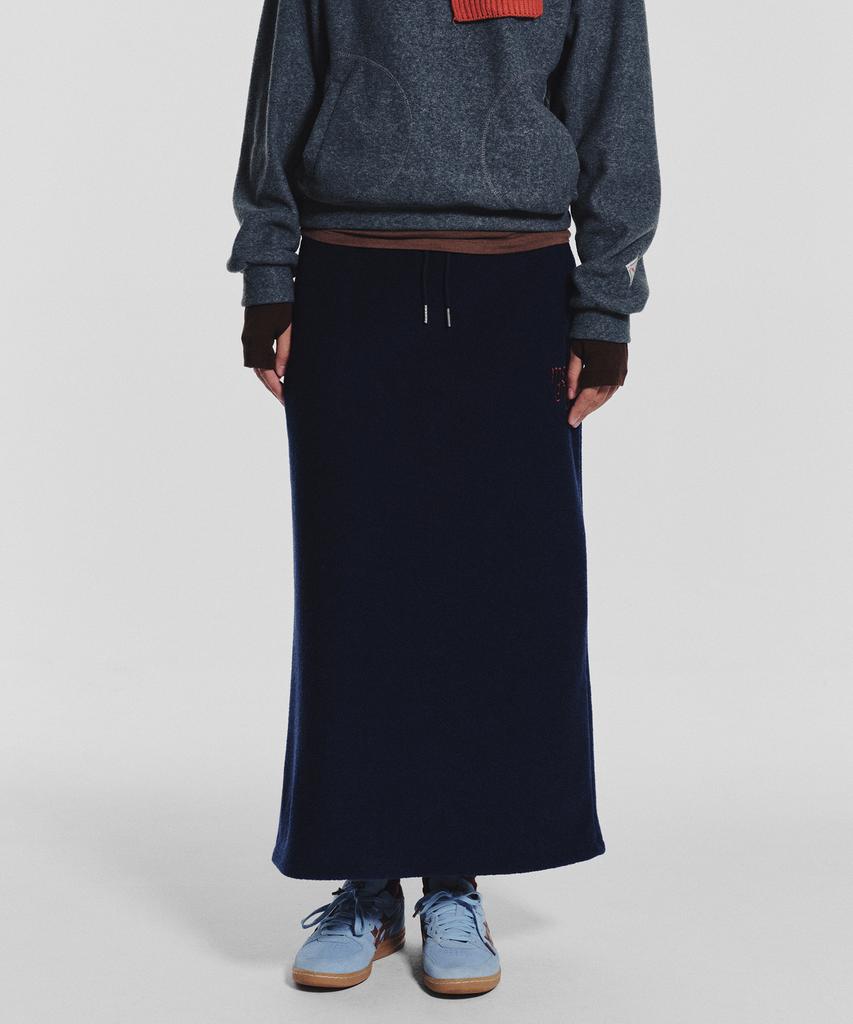 Minasu Terry Fleece Long Skirt_Navy