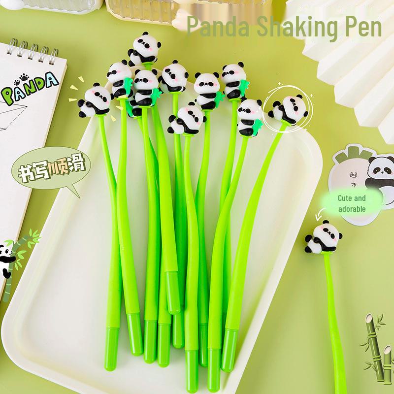 Cartoon Panda Gel Pen - Decompression Shake Pen for Students