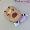 Cartoon Capybara Coin Purse Cute Small Item Bag Fashion Silicone Shoulder Bag  Girls