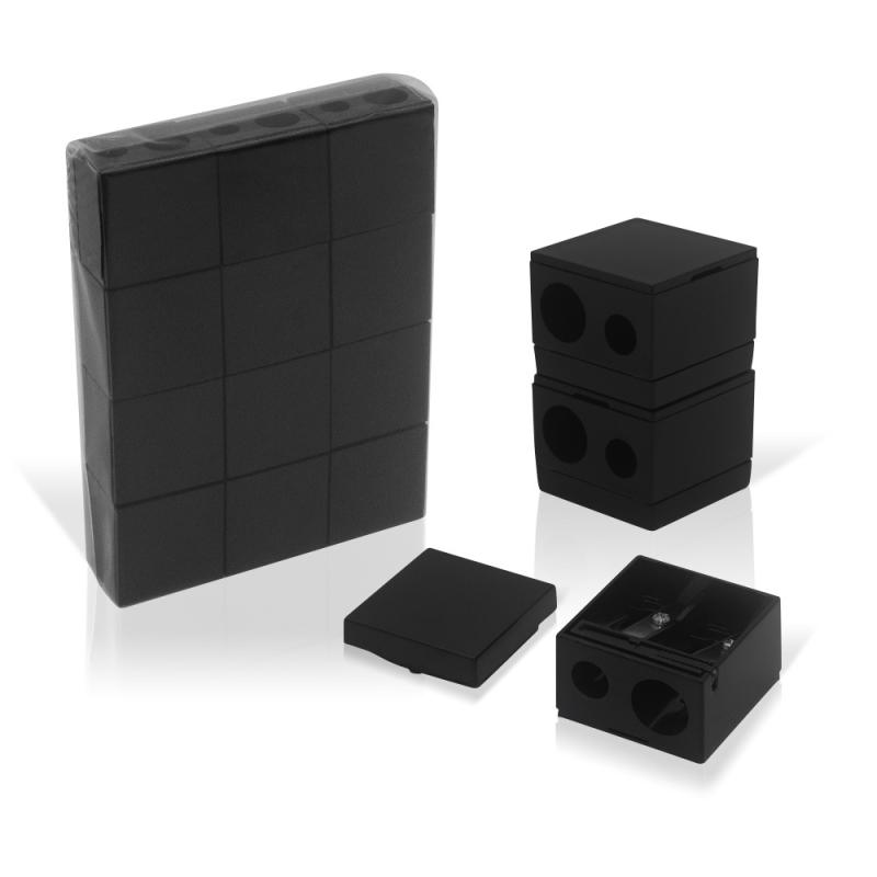 1pc Manual Pencil Sharpener Plastic Pencil Sharpener Double Hole Eyebrow Eye Shadow Pencil Lip Liner