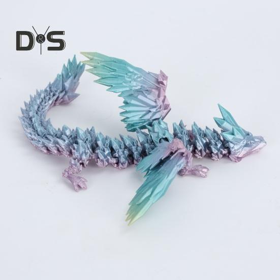 3D Printed Dragon Egg Figurine Colorful Movable Joints Articulated Flying Dragon Model Figure Toy Desktop Decoration Kids Adults Gifts