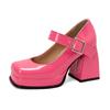 Fashion Women's High Heels Pumps Platform Pink Black Red Heeled Working Party Dance Wedding Shoes Female 2024 Spring Mary Janes Shoes