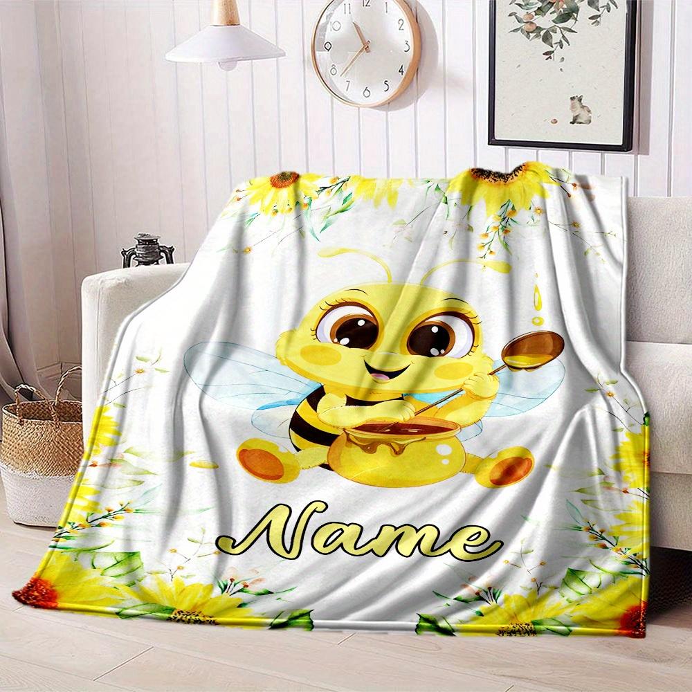Cute Bunny With Pink Roses Home Blankets Comfortable Soft Lightweight Multiseasonal Blanket For Picnics Sofas Offices Beds Living Rooms Perfect Gift
