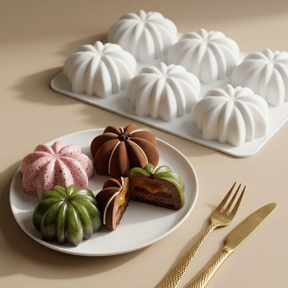 Heat-Resistant 3D Flower Mousse Cake Mold 6 Cavity Baking Cake Molds Pudding Mould  Pastry Making