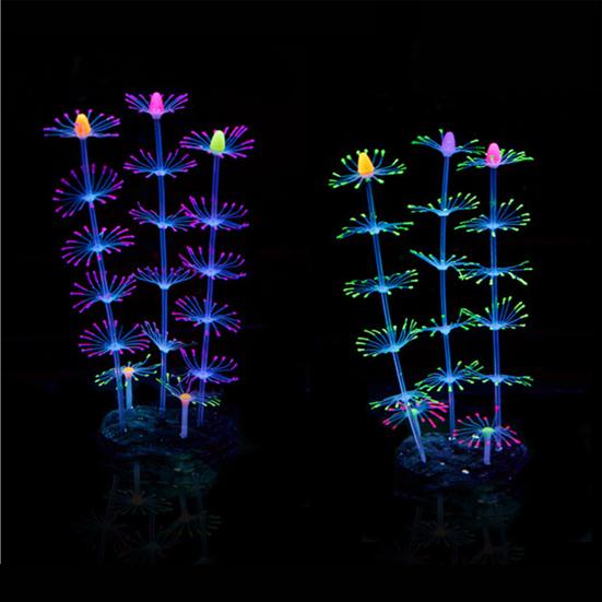 Silikonová simulovaná svítící korálová ozdoba Akvarijní rybí nádrž Krajinářská dekorace