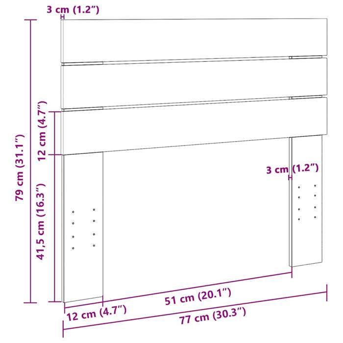 VidaXL Tête de lit 75 cm bois massif de chêne, panneau de tête de lit, tête de lit en bois massif, tête de lit pour lit 851974
