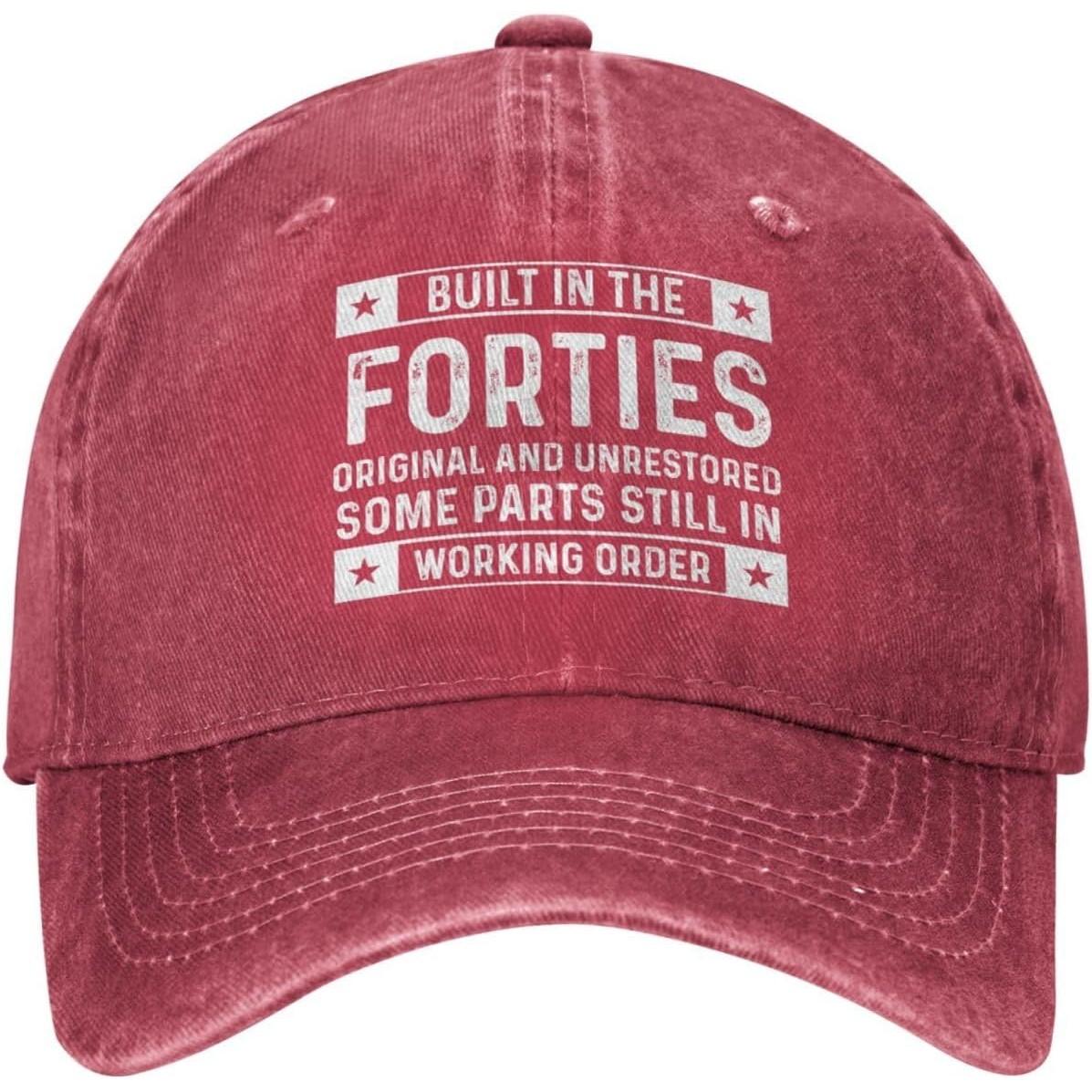 Built in the Forties Original Unrestored Baseball Cap Vintage Cotton Dad Hat Casual Can Be Adjusted