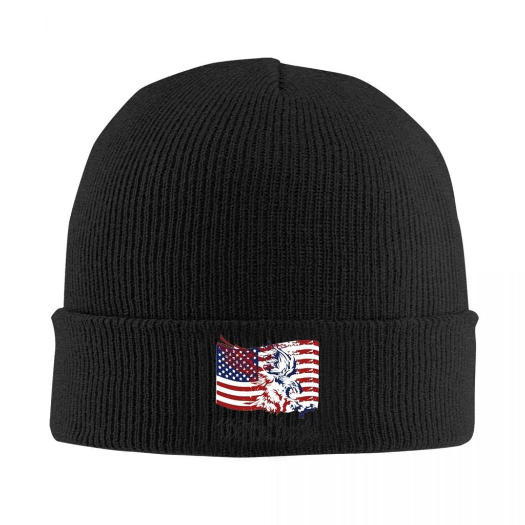 American Eagle Print Warm Knitted Cap Winter Knit Bonnet Hat Skullies Beanies Hip Hop Caps for Unisex