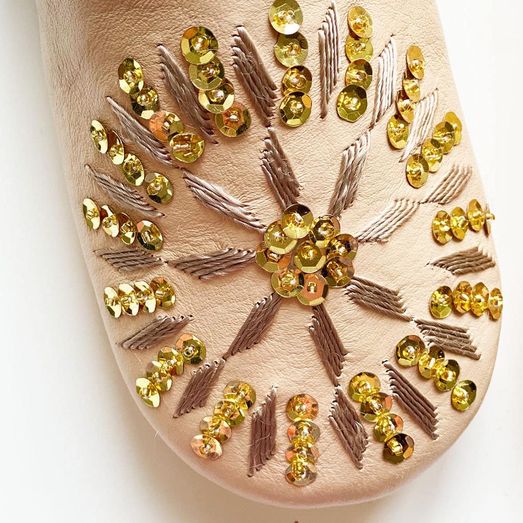 Sequined Babouche Bag Almond LL [dear Morocco] // // (26 Cm)