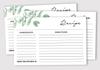 Inkdotpot Recipe Card 6x4 inch Single-Sided Recipe Design Cards Greenery Recipe Cards Wedding-Bridal Shower-Baby Shower- Pack of