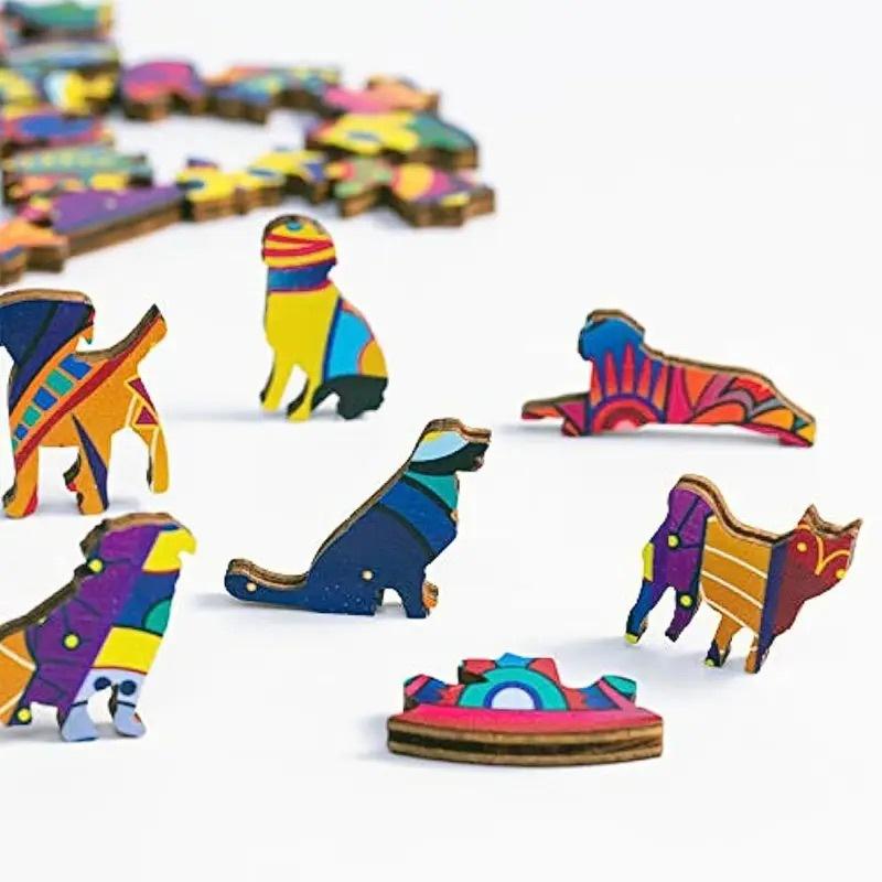 Wood Special-Shaped Puzzle Cat Irregular Animal Puzzle Adult Children Hand-Eye Coordination Development Intelligence