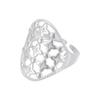 Hollow Rhombus Flower Ring: S925 Sterling Silver, Unique Design, Adjustable Women's Jewelry.