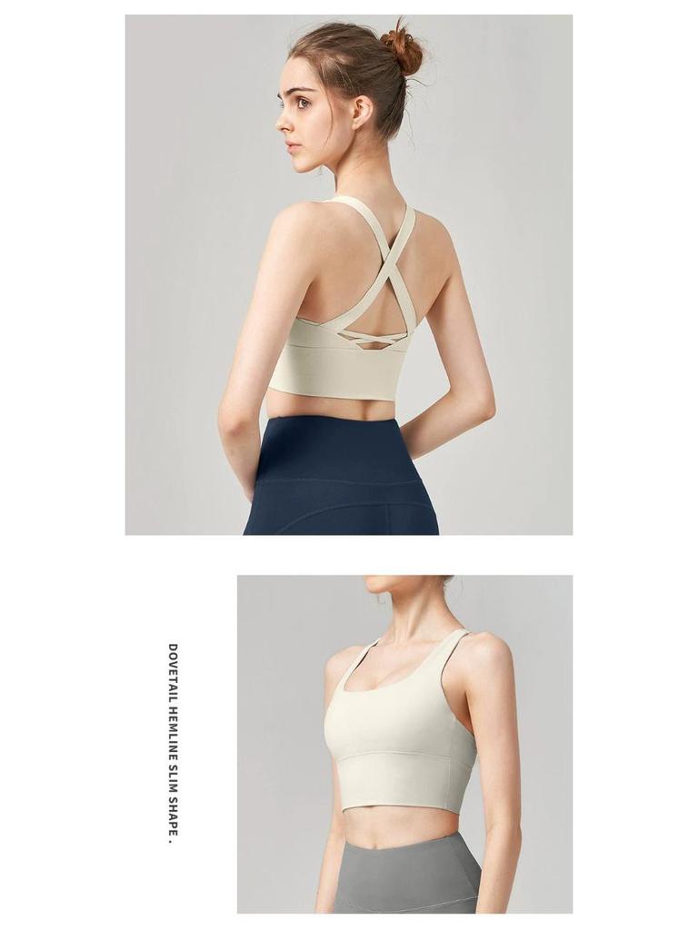Damen Sport-BH mit hoher Intensität, stoßfest - Sommer Lauf- & Yoga-Weste mit schönem Rückendesign