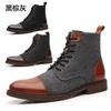 Fashion Winter Boots Men's Ankle Boots Warm Leather Casual High Top Men's Sneakers Fashion Plush Warm Thick Sole Ankle Boots