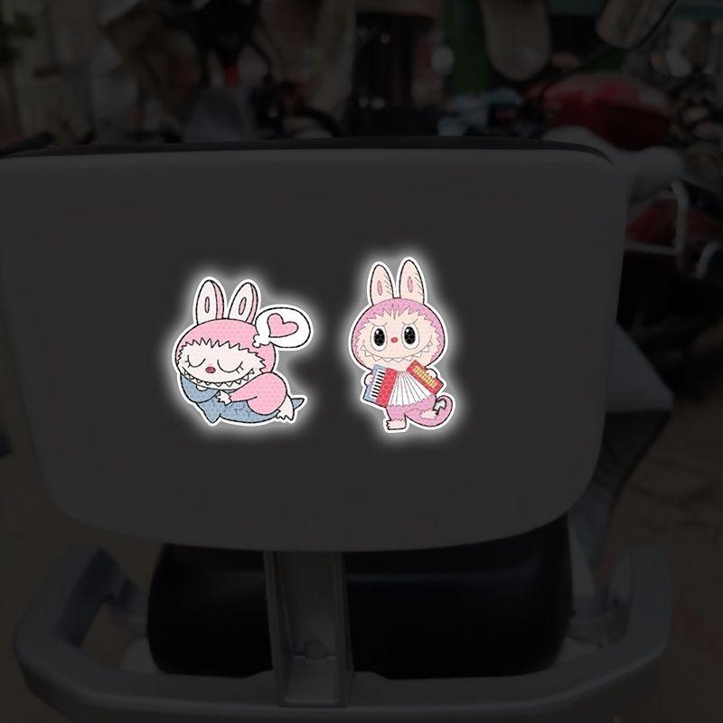 LABUBU Car Reflective Tape Film Car Body Stickers Cartoon Creative Personality Decoration Decals