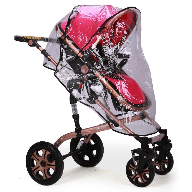 2025New Waterproof Rain Cover For Prams Pram Accessories Transparent Dust Cover Open Zip Umbrella Rainy Season Waterproof