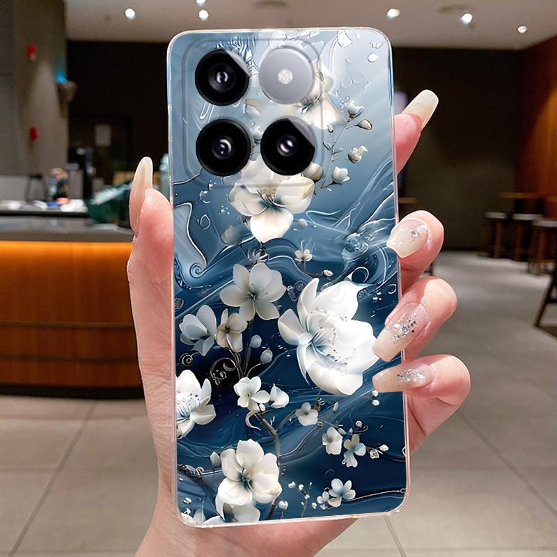 For Xiaomi 14T / Xiaomi 14T Pro Case Clear Luxury Fashion Butterfly Flower Soft TPU Silicone Casing Cover Transparent Phone Case