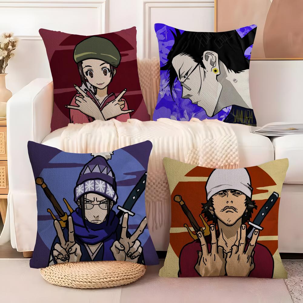 Comic Cartoon S-Samurai Champloo Pillow Case Linen Pillow Case Sofa Home Decor Cushion Cover Cushion Cove