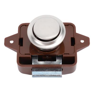 Cabinet Push Button Latch - Keyless Cupboard Door Push Button Locking Latch for RV Yacht Motor Home Camper Caravan (Brown)