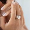 Women Ring Rotatable Bi-color Fun Elegant Retro Stress Relief Casual Love Heart Charm Finger Ring Fashion Jewelry